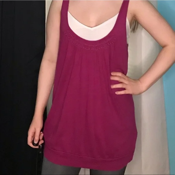American Eagle Outfitters purple pink dressy tank top - Picture 5 of 8